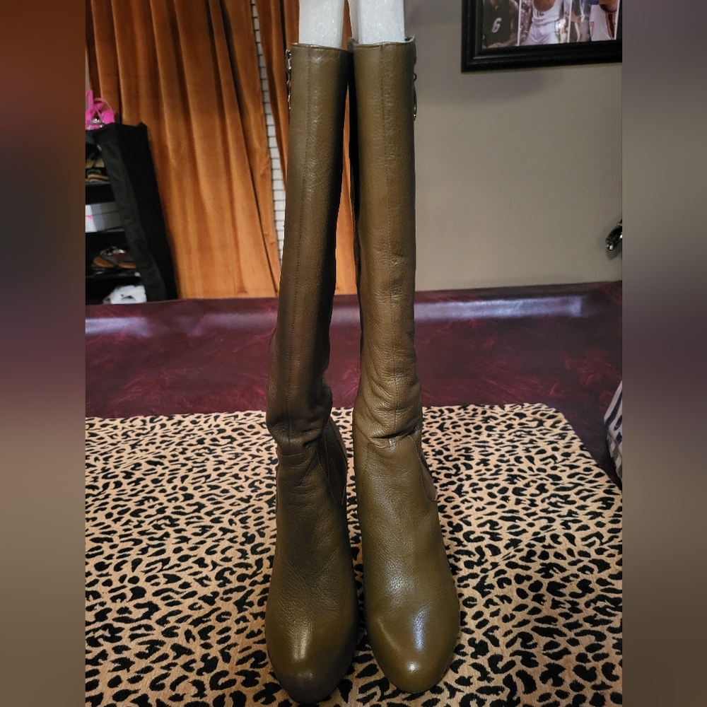 INC Elegant Olive Brown Knee-High Boots